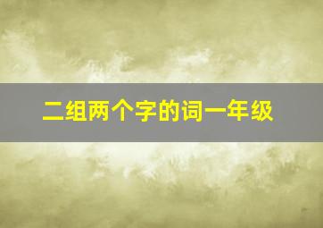 二组两个字的词一年级