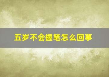 五岁不会握笔怎么回事