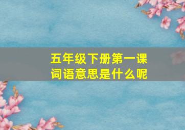 五年级下册第一课词语意思是什么呢