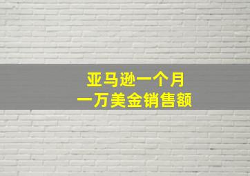 亚马逊一个月一万美金销售额