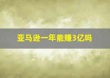 亚马逊一年能赚3亿吗