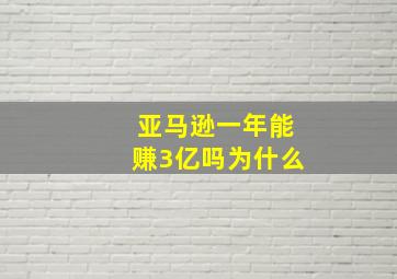 亚马逊一年能赚3亿吗为什么