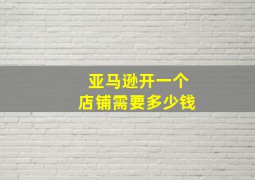 亚马逊开一个店铺需要多少钱