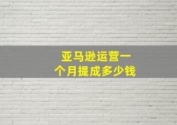 亚马逊运营一个月提成多少钱