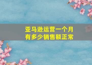 亚马逊运营一个月有多少销售额正常