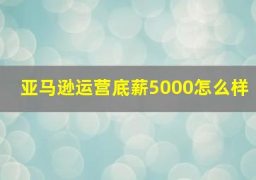 亚马逊运营底薪5000怎么样