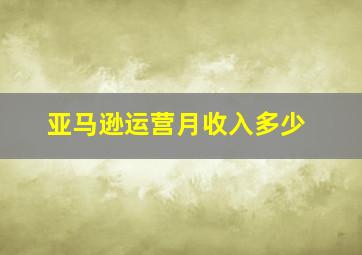 亚马逊运营月收入多少