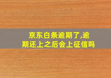 京东白条逾期了,逾期还上之后会上征信吗