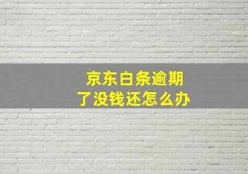 京东白条逾期了没钱还怎么办