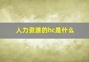 人力资源的hc是什么