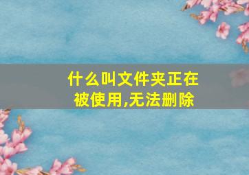 什么叫文件夹正在被使用,无法删除