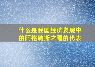 什么是我国经济发展中的阿格硫斯之踵的代表