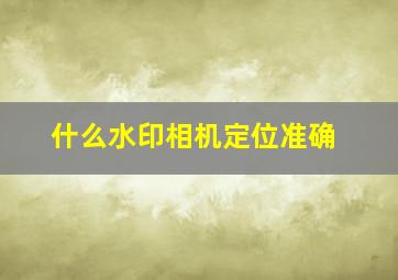 什么水印相机定位准确