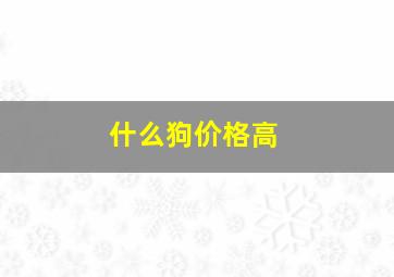 什么狗价格高