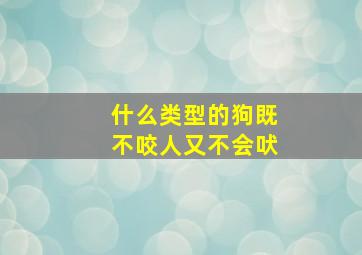 什么类型的狗既不咬人又不会吠