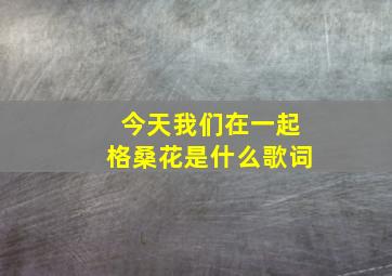 今天我们在一起格桑花是什么歌词