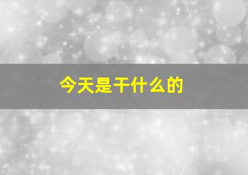 今天是干什么的