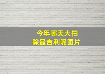 今年哪天大扫除最吉利呢图片