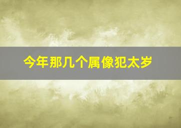 今年那几个属像犯太岁