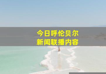 今日呼伦贝尔新闻联播内容