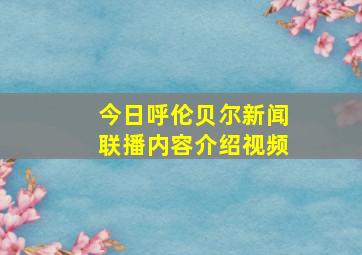 今日呼伦贝尔新闻联播内容介绍视频