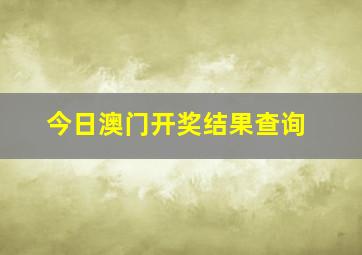 今日澳门开奖结果查询