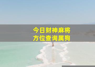 今日财神麻将方位查询属狗