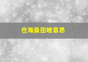 仓海桑田啥意思