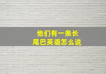 他们有一条长尾巴英语怎么说