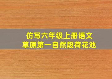 仿写六年级上册语文草原第一自然段荷花池