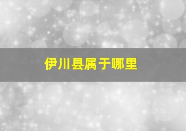 伊川县属于哪里