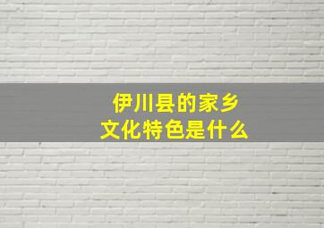 伊川县的家乡文化特色是什么