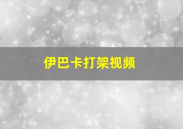 伊巴卡打架视频