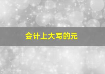 会计上大写的元