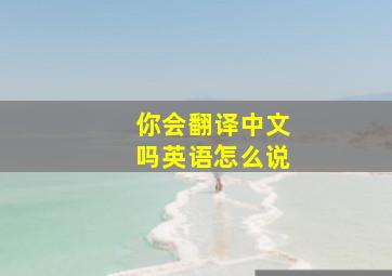 你会翻译中文吗英语怎么说