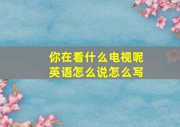 你在看什么电视呢英语怎么说怎么写