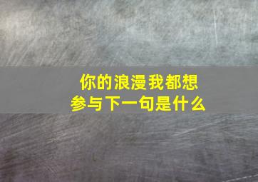 你的浪漫我都想参与下一句是什么