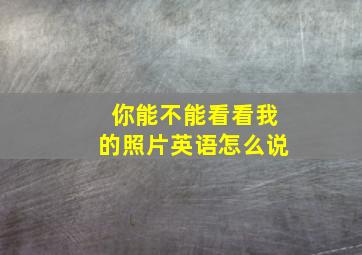 你能不能看看我的照片英语怎么说