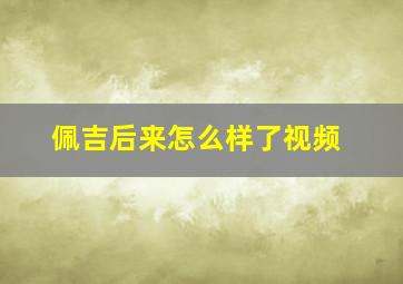 佩吉后来怎么样了视频