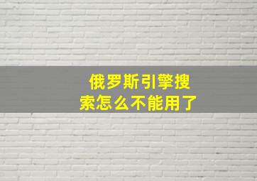 俄罗斯引擎搜索怎么不能用了