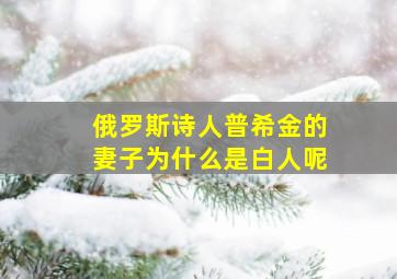 俄罗斯诗人普希金的妻子为什么是白人呢