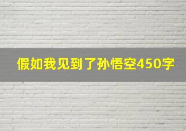 假如我见到了孙悟空450字