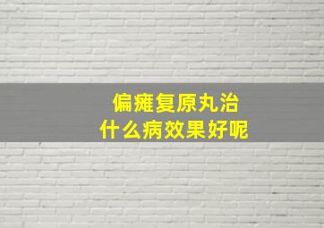 偏瘫复原丸治什么病效果好呢