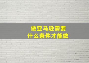 做亚马逊需要什么条件才能做