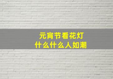 元宵节看花灯什么什么人如潮