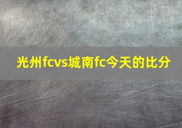 光州fcvs城南fc今天的比分