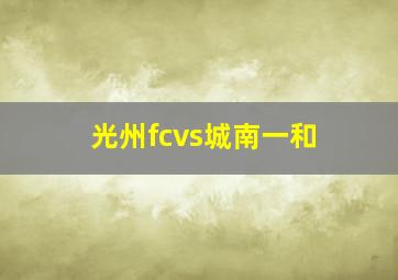 光州fcvs城南一和