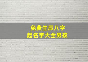 免费生辰八字起名字大全男孩