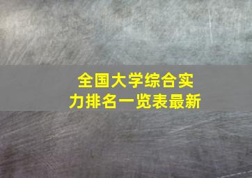 全国大学综合实力排名一览表最新