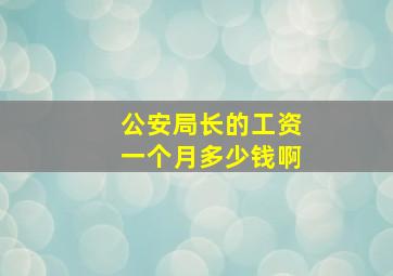 公安局长的工资一个月多少钱啊